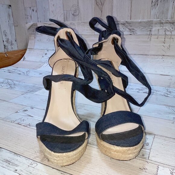 Guilty Soles Blue Denim Espadrilles - Picture 1 of 4